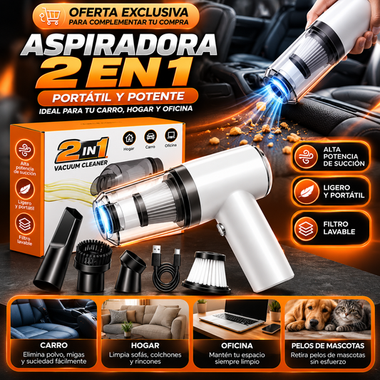 Aspiradora Portátil 2 en 1 Recargable