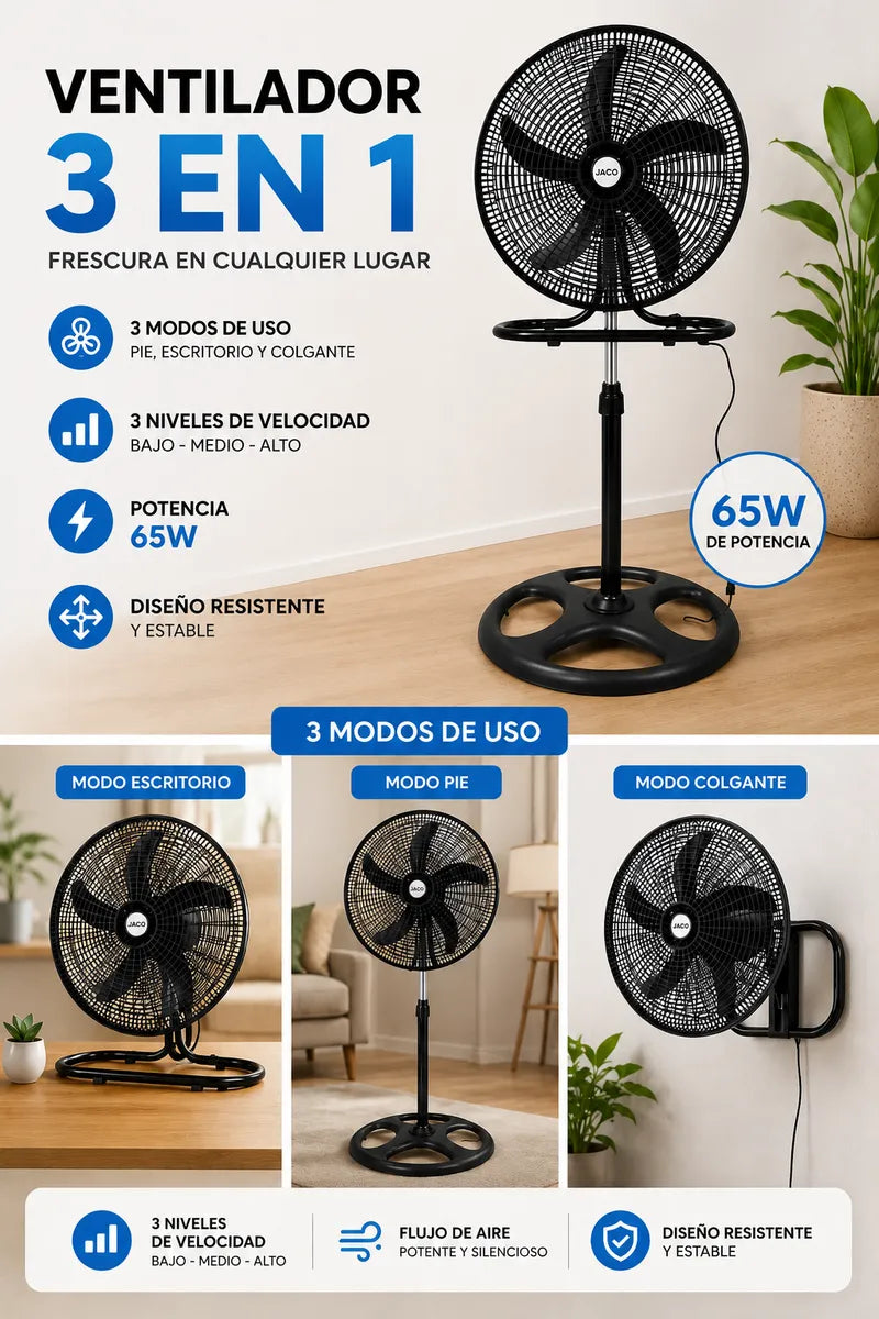 Ventilador 3 en 1 de 18 Pulgadas
